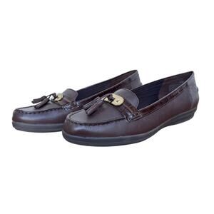 Anne Klein Flex Brown Leather Tassel Loafers - Size 8M
